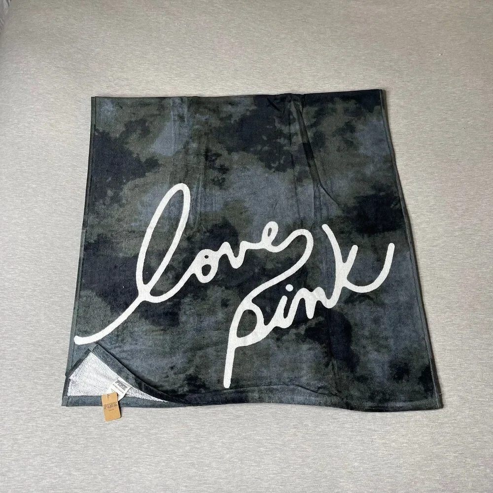 Victoria’s Secret PINK Y2K Vintage Tie-Dye Script Logo Beach Towel